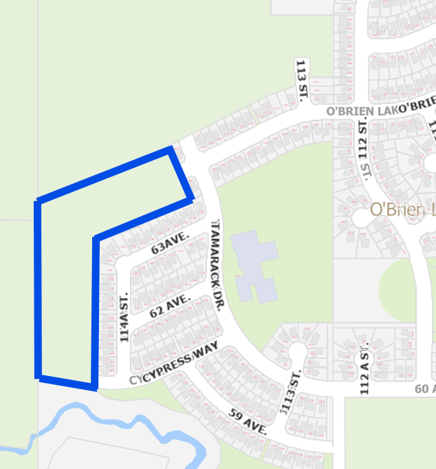 map showing area of subdivision