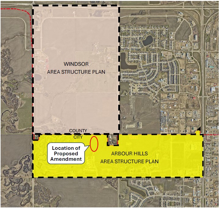 Map showing location of change