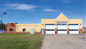 Yellow and Brown Fire Station 